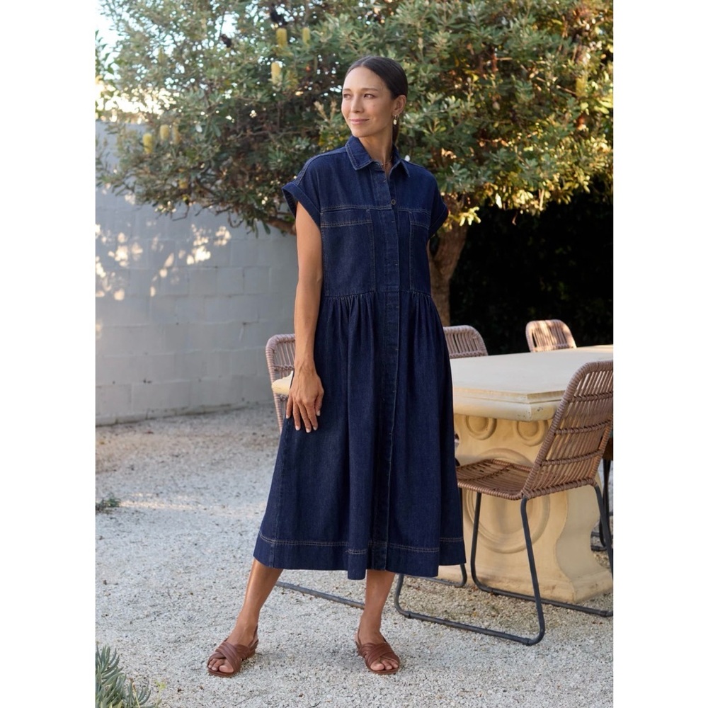 MAYE Harper Denim Midi Dress